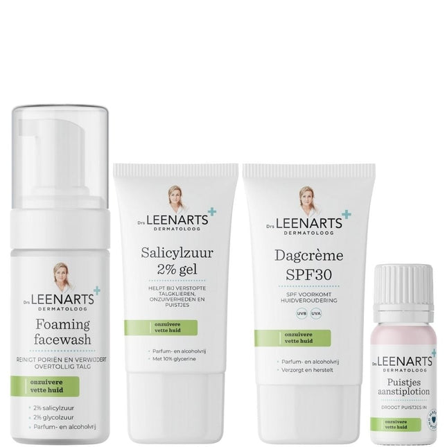 Drs Leenarts Oily/Acne Skincare Routine Set - 3x50+100ml
