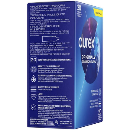 Durex Originals Classic Natural Condooms - 20pcs