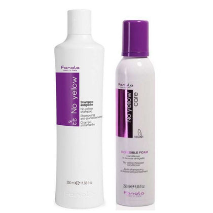 Fanola No Yellow Shampoo & Foam Set - 350+250ml
