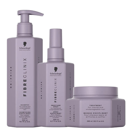 Fibre Clinix De-Frizz Complete Care Set - 300+250+200ml