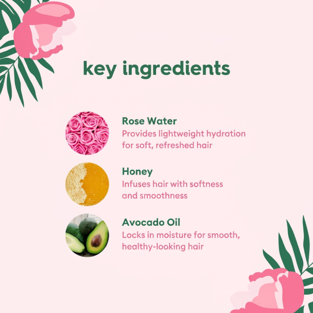 Flora & Curl Hydrate Me Cream Shampoo Rose Water - 300ml