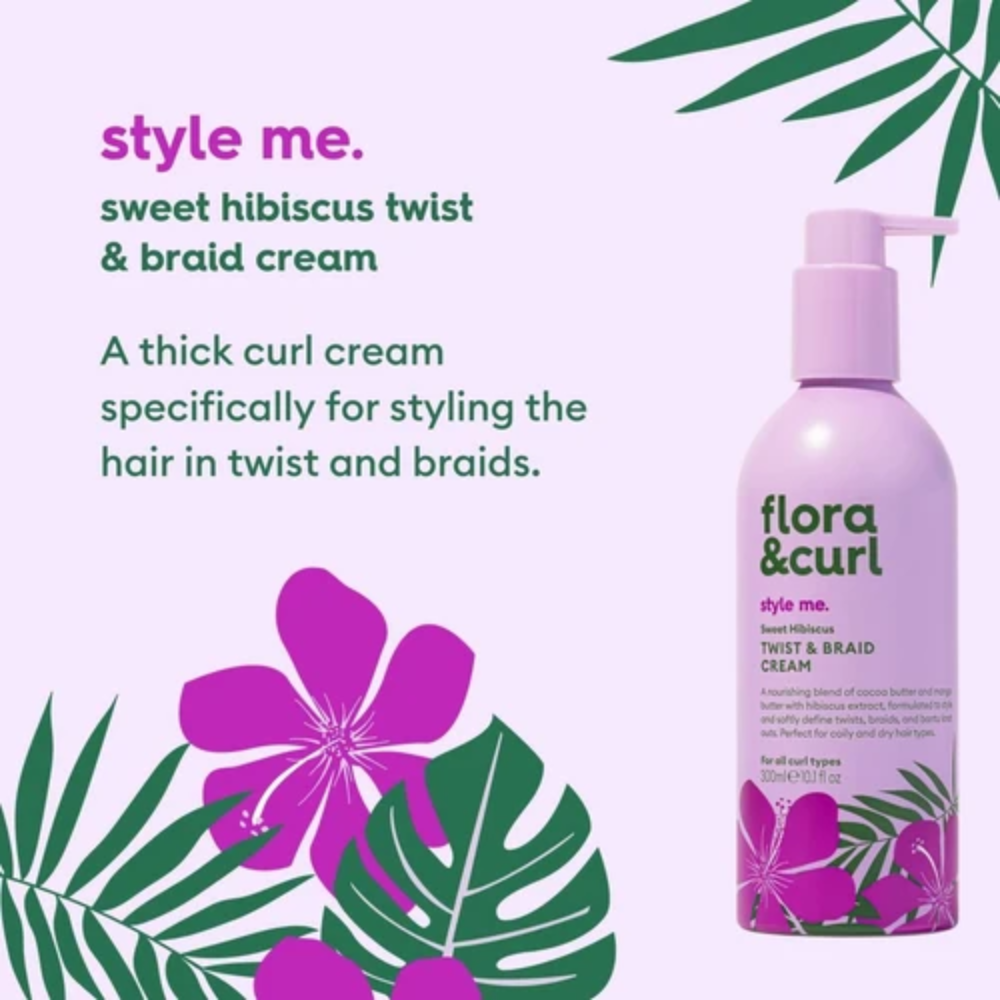 Flora & Curl Style Me Twist & Braid Cream Sweet Hibiscus - 300ml