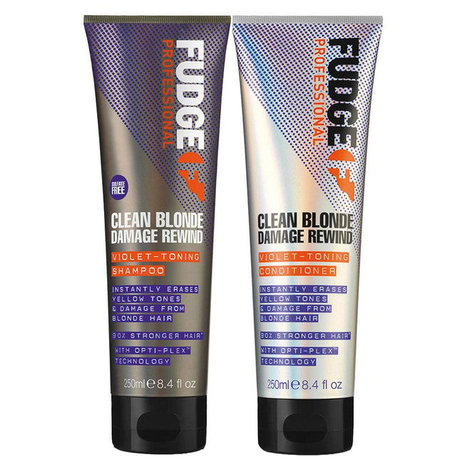 Fudge Clean Blonde Damage Rewind Violet Duo Pack - 2X250ml