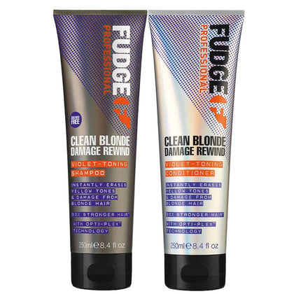 Fudge Clean Blonde Damage Rewind Violet Duo Pack - 2X250ml