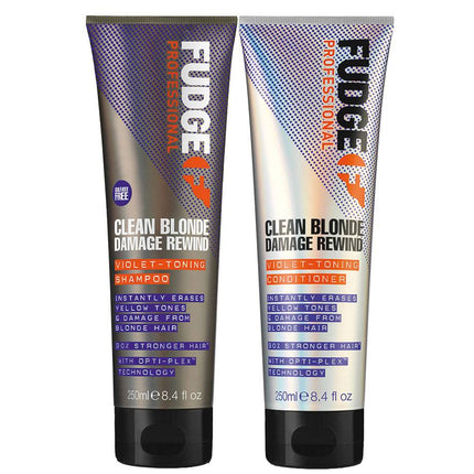 Fudge Clean Blonde Damage Rewind Violet Duo Pack - 2X250ml