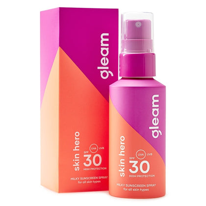 Gleam Milky Sunscreen Spray SPF 30 Skin Hero