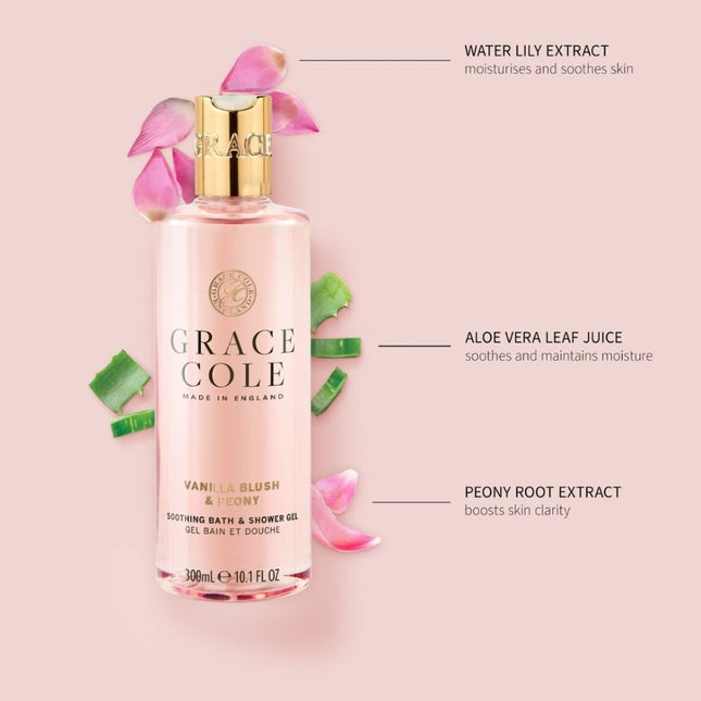 Grace Cole Vanilla Blush & Peony Bath & Shower Gel - 300ml