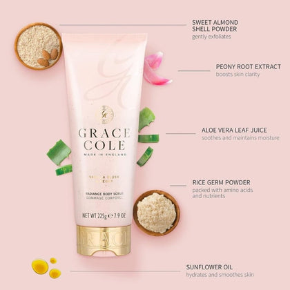 Grace Cole Vanilla Blush & Peony Body Scrub - 225gr