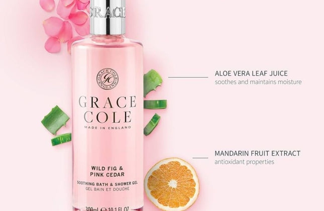 Grace Cole Wild Fig & Pink Cedar Bath & Shower Gel - 300ml