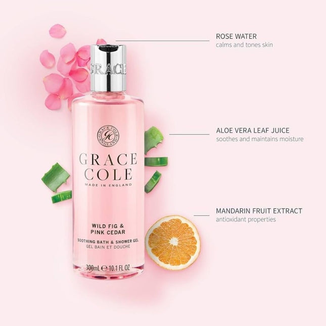 Grace Cole Wild Fig & Pink Cedar Bath & Shower Gel - 300ml