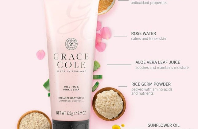 Grace Cole Wild Fig & Pink Cedar Body Scrub - 225g