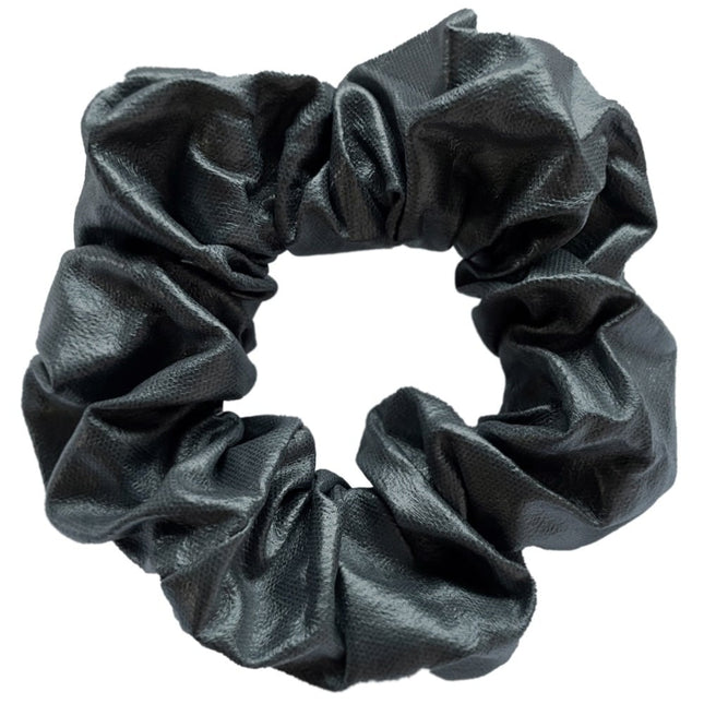 Haarspullen Donkergrijze lederlook Scrunchie