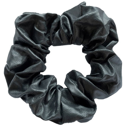 Haarspullen Donkergrijze lederlook Scrunchie
