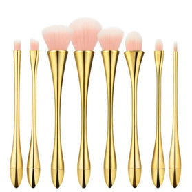 Haarspullen Gouden Makeup Brush Set - 8pcs