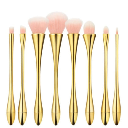 Haarspullen Gouden Makeup Brush Set - 8pcs