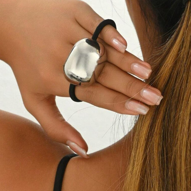 Haarspullen Haarelastiek zilveren detail - metaal