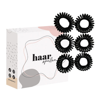 Haarspullen Haarelastiekjes Zwart - 6 st