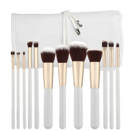 Haarspullen Luxe Make-up Brush Set Wit - 12 pcs