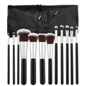 Haarspullen Luxe Make-up Brush Set Zwart - 12 pcs