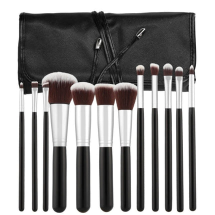 Haarspullen Luxe Make-up Brush Set Zwart - 12 pcs