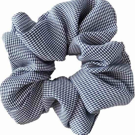 Haarspullen Scrunchie Geruit - Donkerblauw/wit