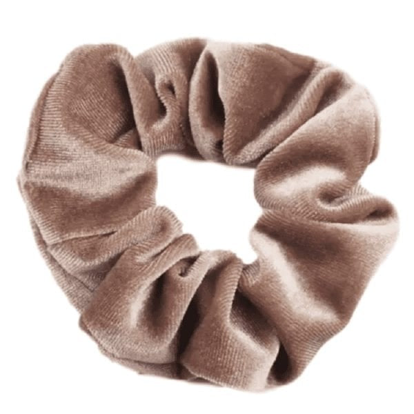 Haarspullen Scrunchie Velvet Lichtbruin