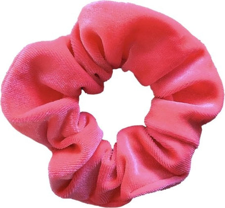 Haarspullen Scrunchie Velvet Neon Roze