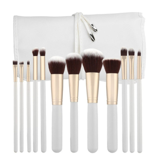 Haarspullen.nl Luxe Make-up Brush Set Wit - 12 pcs