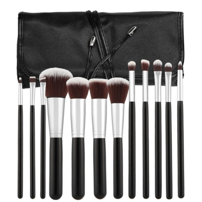 Haarspullen.nl Luxe Make-up Brush Set Zwart - 12 pcs
