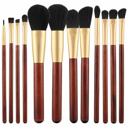 Haarspullen.nl Make-Up Brush Set Hout - 12st