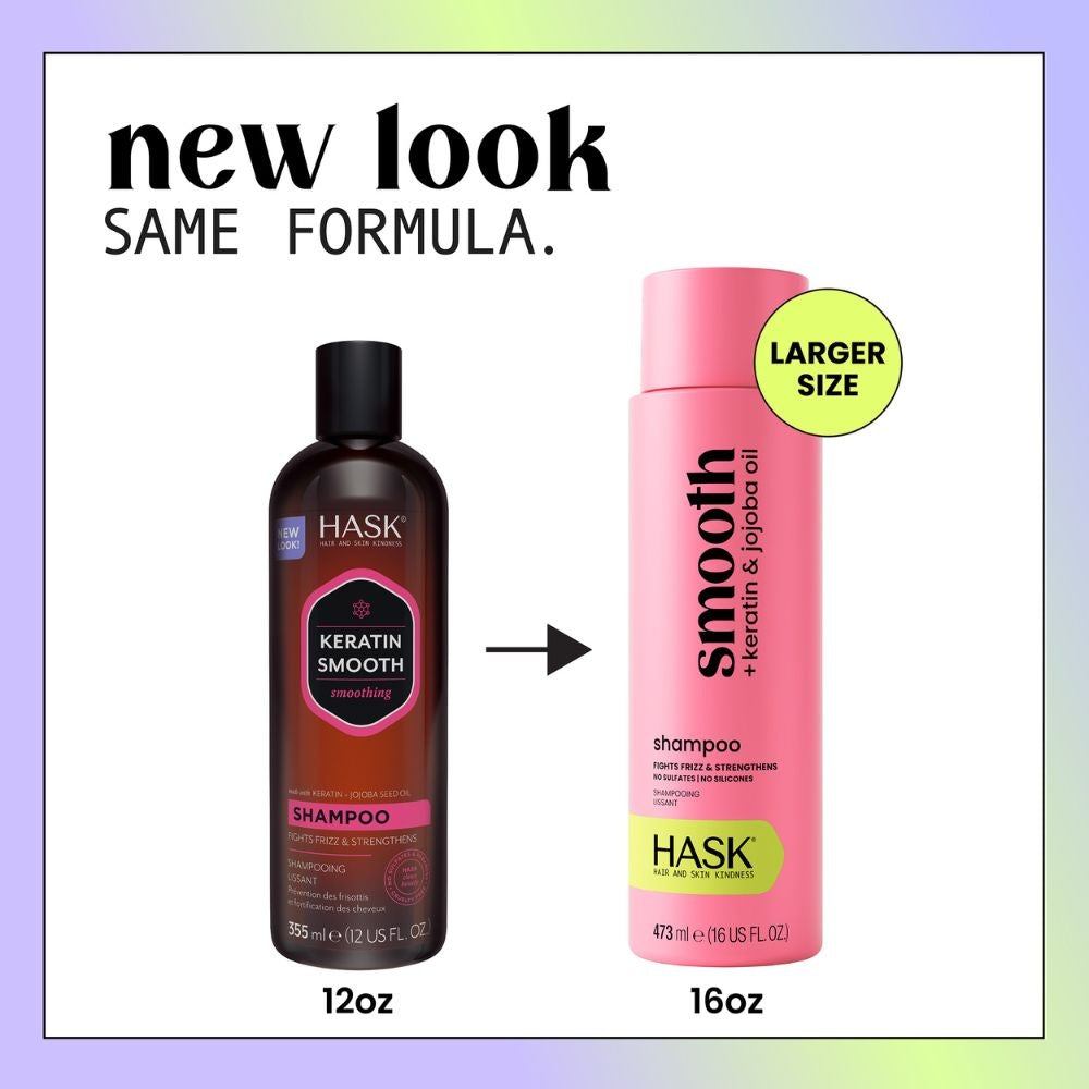 HASK Smooth + Keratin & Jojoba Oil Shampoo - 473ml