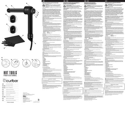 Hot Tools Professional Curl Bar Black Gold - 25mm