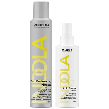 Indola Curl Embracing Mousse + Scalp Therapy Serum Duo - 200+100ml