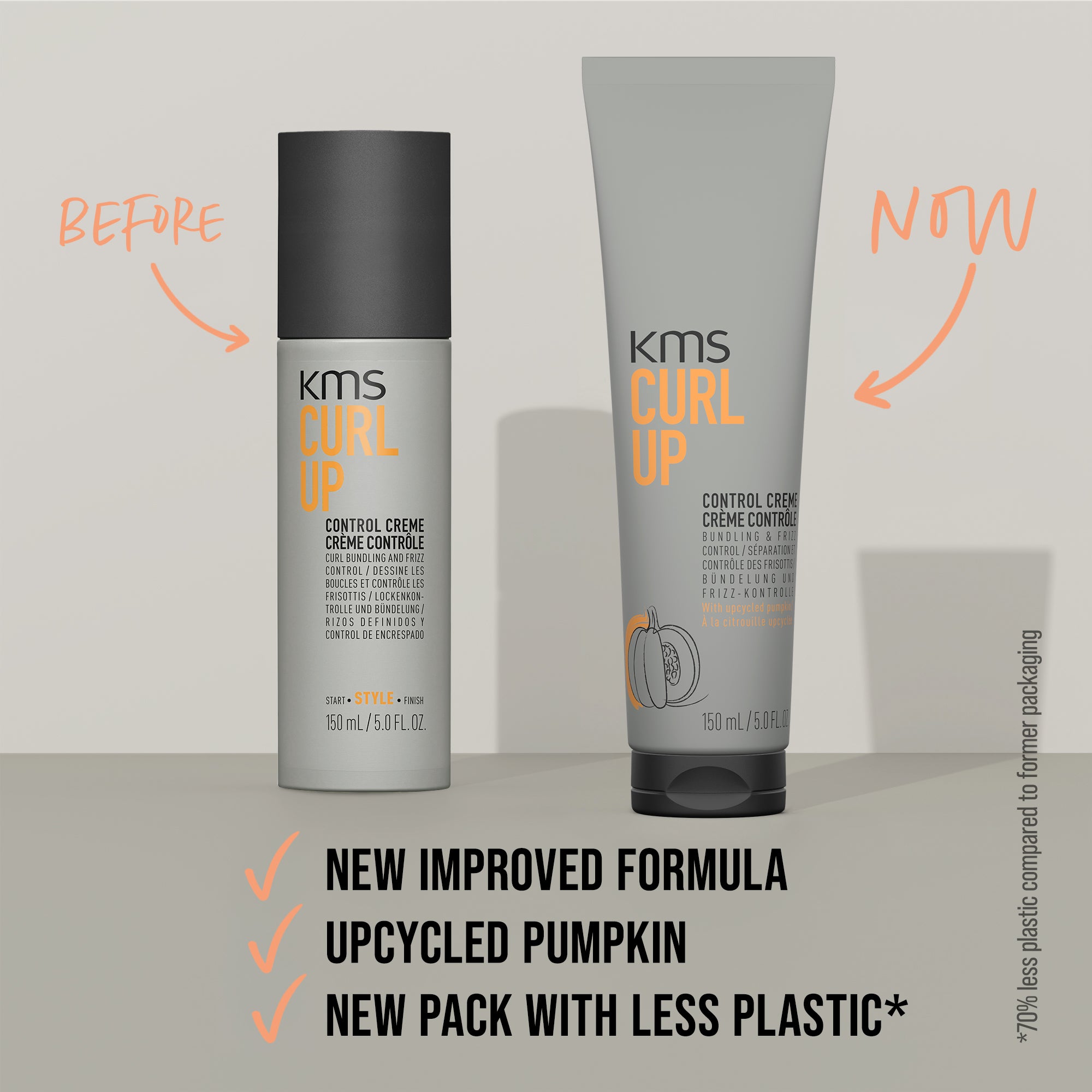 KMS Hair Curl Up Control Creme - 150ml