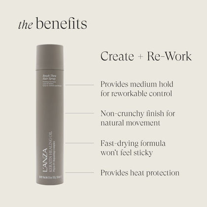 LANZA Keratin Healing Oil Brush Thru Hair Spray - 350ml