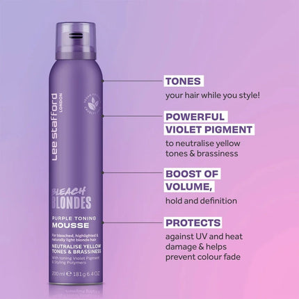 Lee Stafford Bleach Blondes Purple Toning Mousse - 200ml