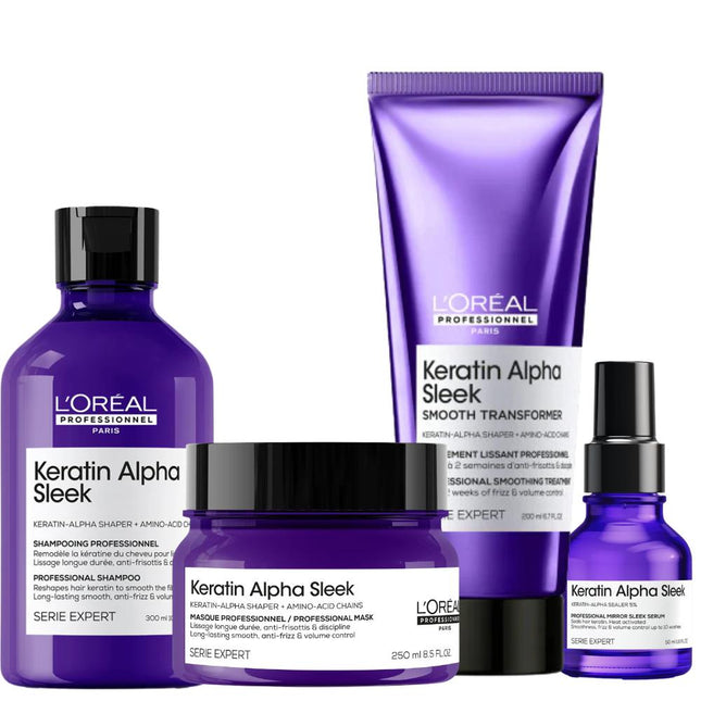 L'Oréal Professionnel Keratin Alpha Sleek Complete Set - 300+250+200+50ml