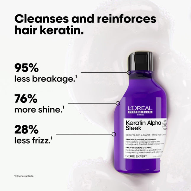 L'Oréal Professionnel Keratin Alpha Sleek Shampoo - 1500ml