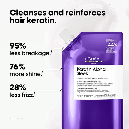 L'Oréal Professionnel Keratin Alpha Sleek Shampoo Refill - 1000ml