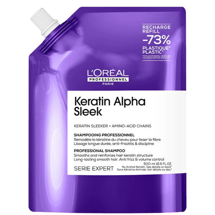 L'Oréal Professionnel Keratin Alpha Sleek Shampoo Refill Set - 2x500ml