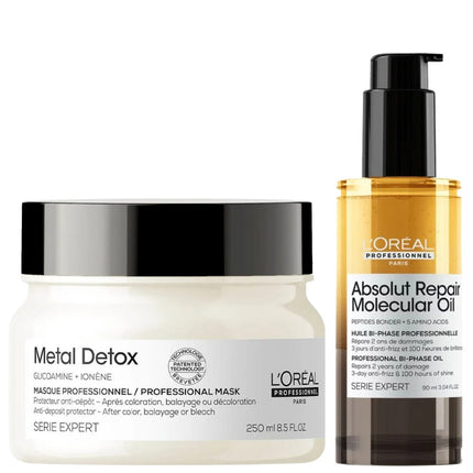 L'Oréal Professionnel Metal Detox Mask + Absolut Repair Molecular Oil Duo - 250+90ml