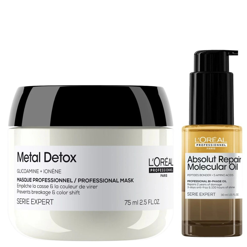 L'Oréal Professionnel Metal Detox Mask + Absolut Repair Molecular Oil Mini Duo - 75+30ml