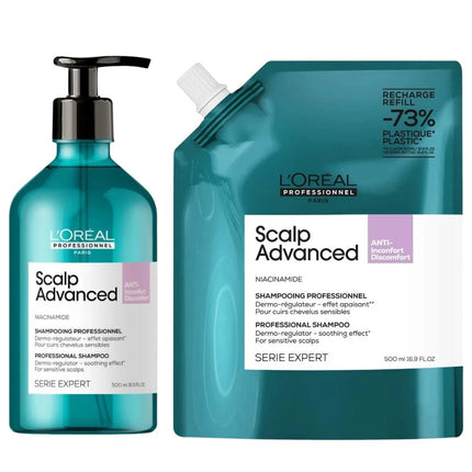 L'Oréal Professionnel Scalp Advanced Anti-Discomfort Shampoo Refill Set - 2x500ml