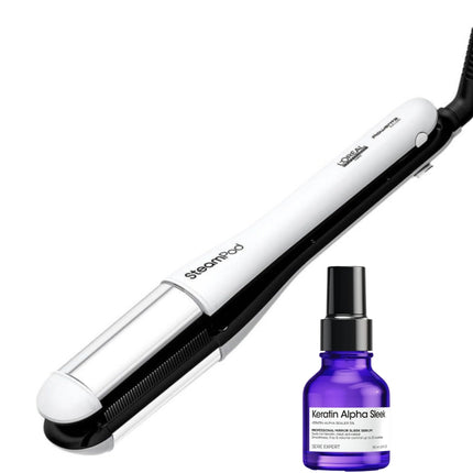L'Oréal Professionnel Steampod 4.0 + Keratin Alpha Sleek Mirror Sleek Serum Duo