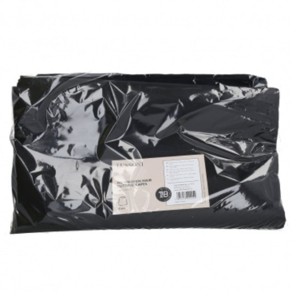 Lussoni Nonwoven Long Black Hair Cutting Capes - 10st