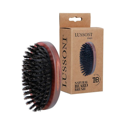 Lussoni Wooden Oval Beard Brush Natural Bristles