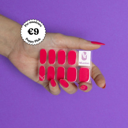Maniac Poppy Pink Polish Sticker - 28pcs