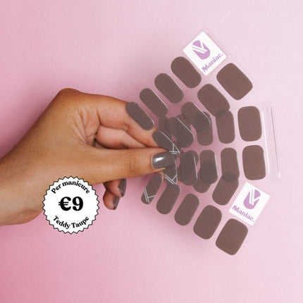 Maniac Teddy Taupe Polish Sticker - 28pcs