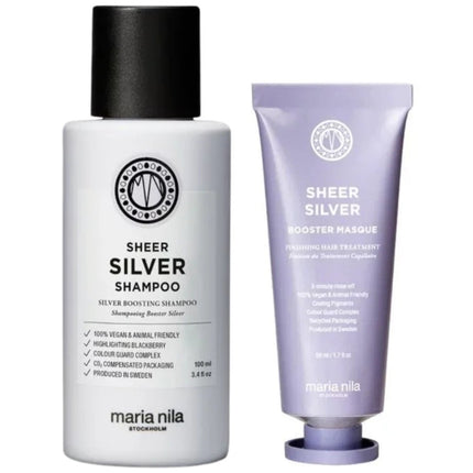 Maria Nila Sheer Silver Booster Travel Set - 100+50ml