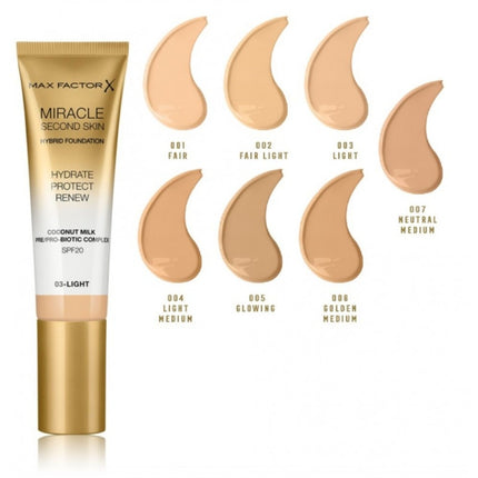 Max Factor Miracle Second Skin Hybrid Foundation - 30ml